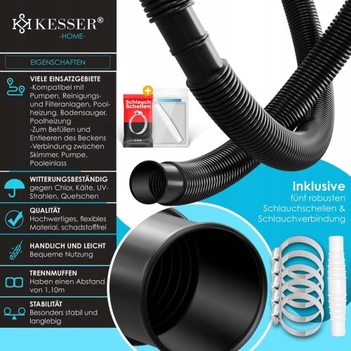 Wąż basenowy KESSER śr. 38 mm dł. 12 m
