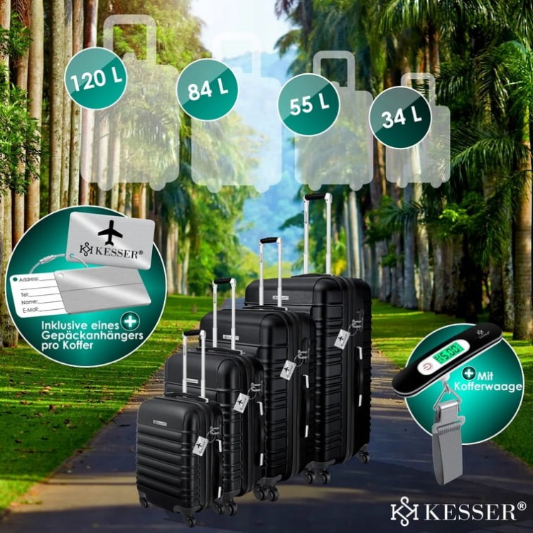 KESSER Zestaw walizek twardych ABS 4260635557829 120 l + waga