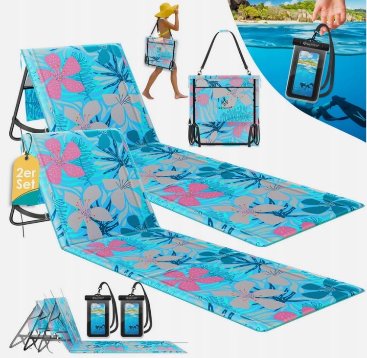 Mata plażowa do opalania KESSER prostokątny 180 x 54 cm - zestaw 2 szt.