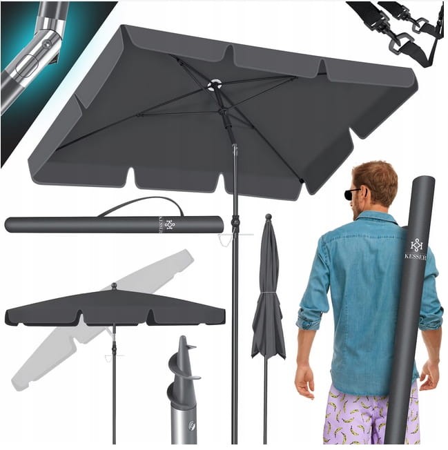 Parasol KESSER szary 200 x 240 cm