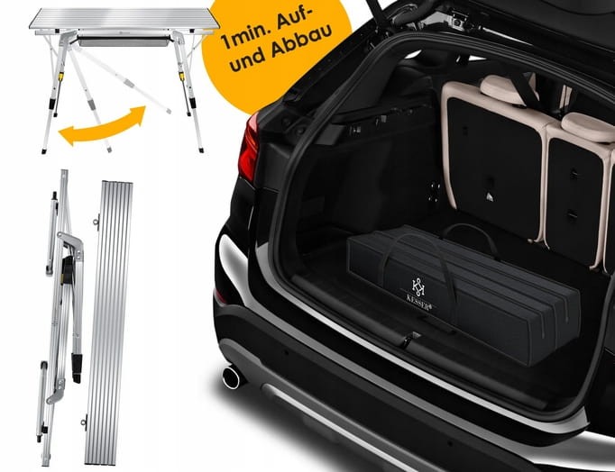 Stół turystyczny KESSER 53 x 90 x 70 cm srebrny