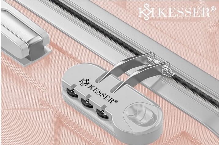 WALIZKI 3 SZTUKI ZESTAW ABS KOŁA 360 RÓŻOWE KESSER