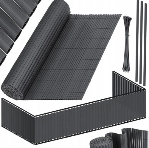 OSŁONA MATA NA BALKON TARAS BALKONOWA ANTRACYT 100X300 CM KESSER PCV