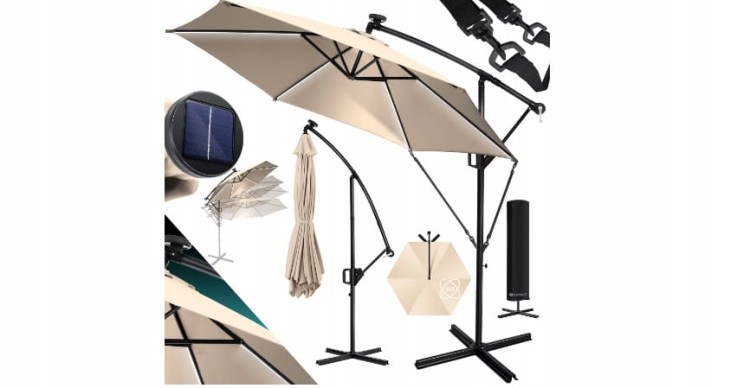 Parasol z oświetleniem KESSER beżowy 350 x 240 cm