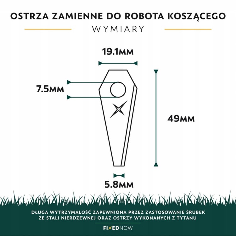 Nożyki Tytanowe Ostrza Zapasowe do Robota Koszącego Bosch Indego Honda