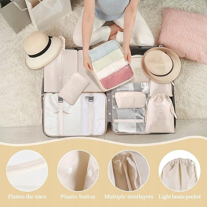 12x TORBY PODRÓŻNE DO WALIZKI ORGANIZER DO BAGAŻU KOSMETYCZKA WODOODPORNE