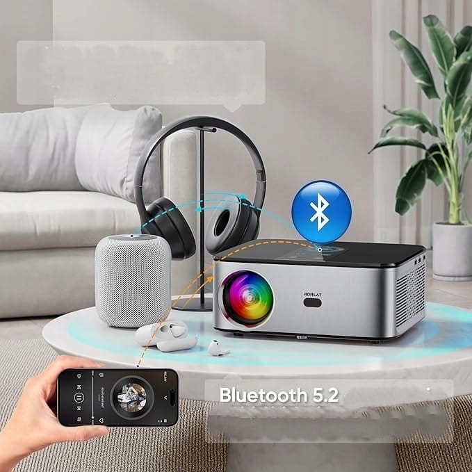 Projektor 4K HORLAT YQ8 WiFi, Bluetooth, Netflix, YouTube, Spotify, MAX
