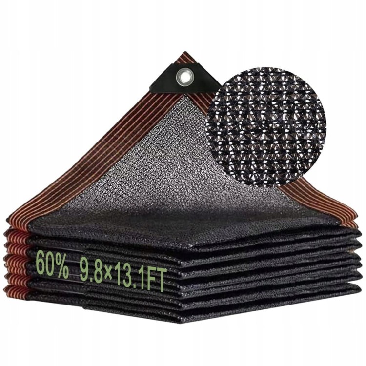 Siatka zacieniająca 3 x 4 m 60% efektu zacienienia czarna