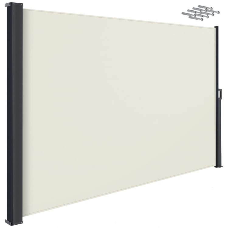 MARKIZA BOCZNA BEŻOWA ALUMINIOWA - OSŁONA OGRODOWA BEŻOWA 180X300