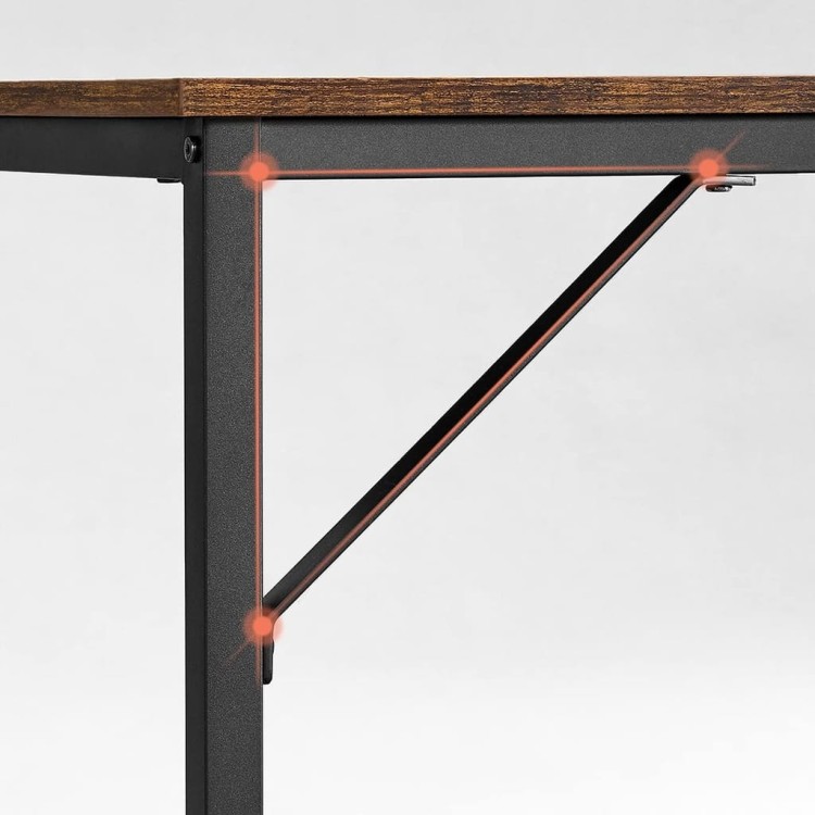 Biurko prostokątny Vasagle 135 x 60 x 76 cm dąb rustykalny