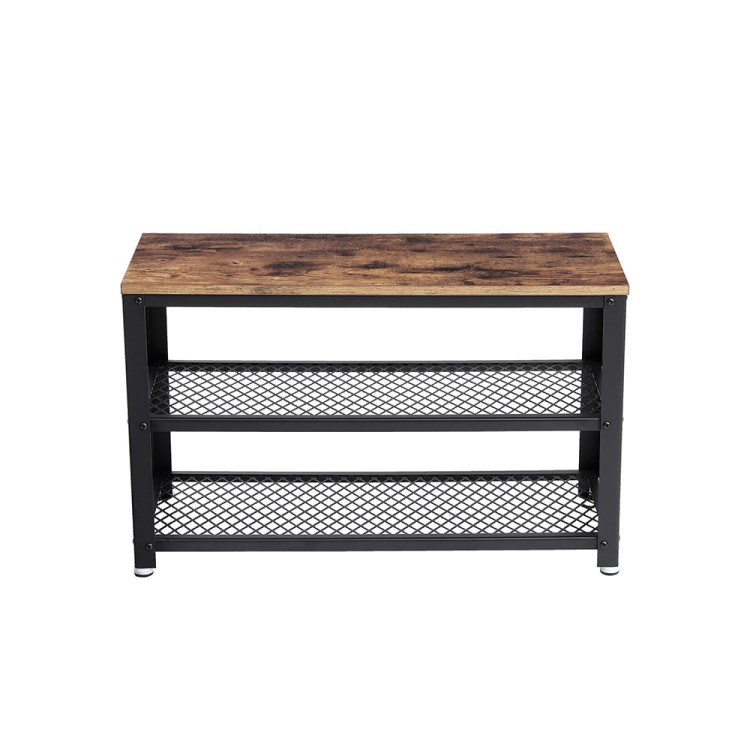 Ławka na buty stojak na buty z 2 półkami, organizer na buty 73x30x45cm