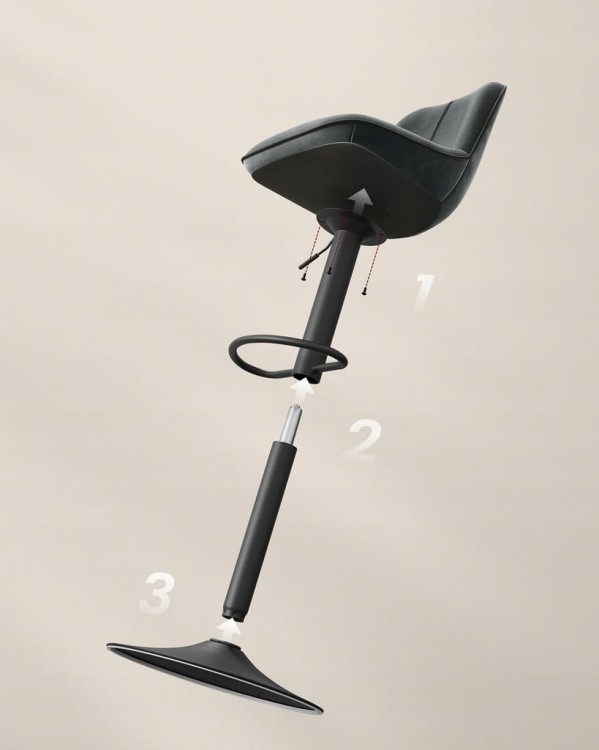 Hoker Songmics szary 48 cm tkanina velur