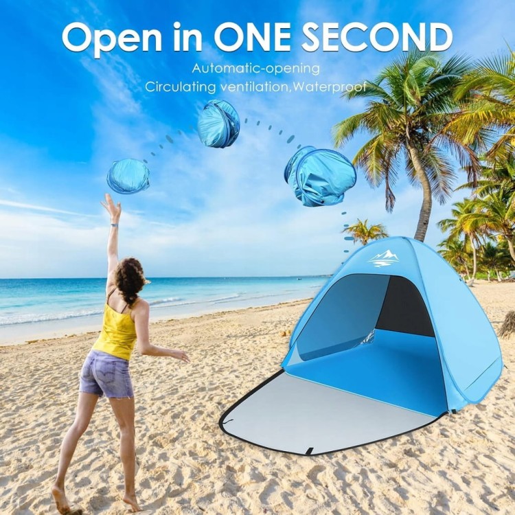 Namiot plażowy typu Pop Up, automatyczny dla 2-3 osób - niebieski