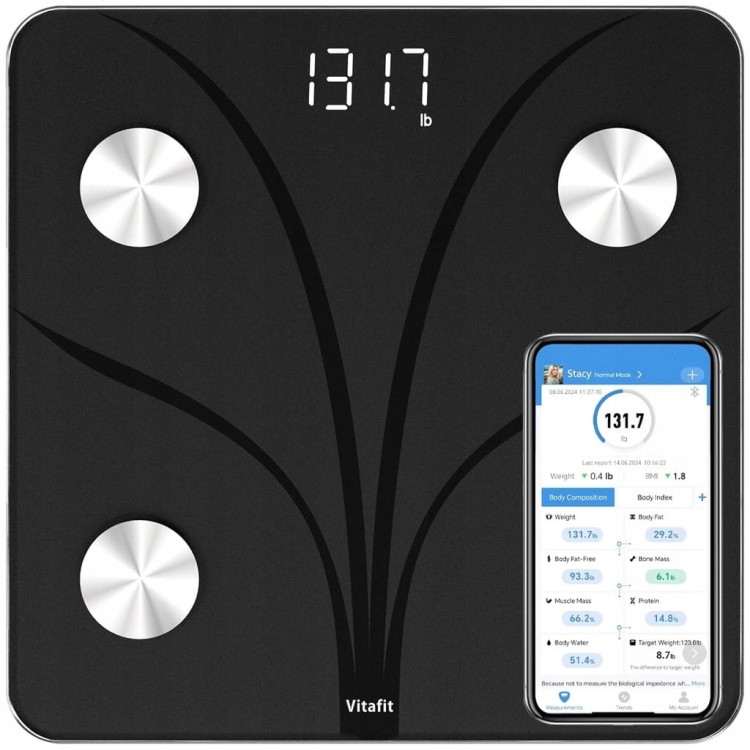 Waga Smart Bluetooth 180kg, 13 Pomiarów + Aplikacja iOS/Android