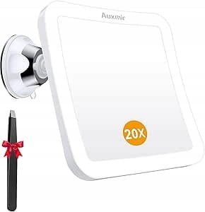 Auxmir Lustro powiększające 20x ze światłem LED